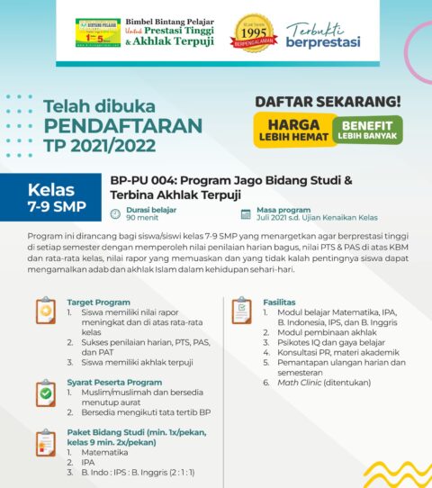 Program SMP - Bimbel Islami : Bintang Pelajar