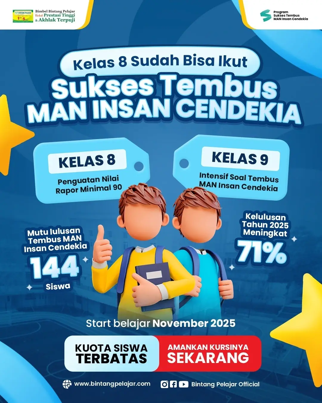 program bimbel man ic sejak kelas 8