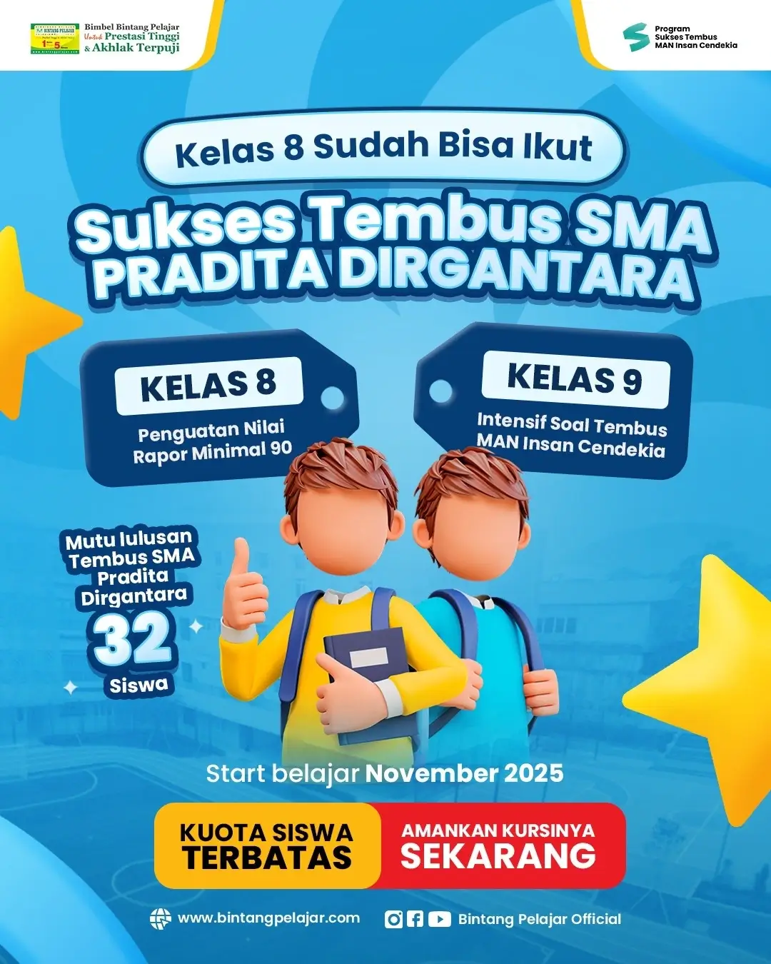 bimbel pradita dirgantara mulai kelas 8 smp