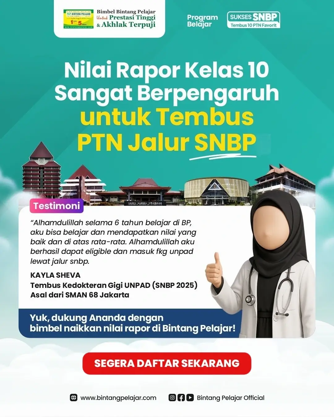 testimoni siswa berhasil tembus snbp setelah bimbel di bintang pelajar