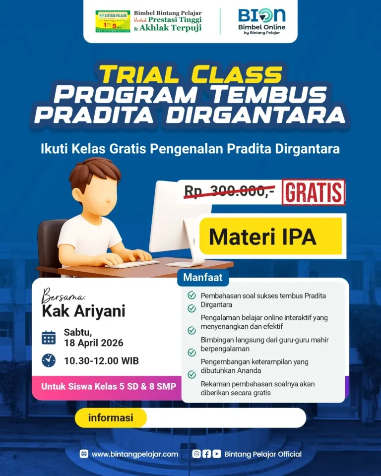 trial class online gratis sukses tembus sma pradita dirgantara