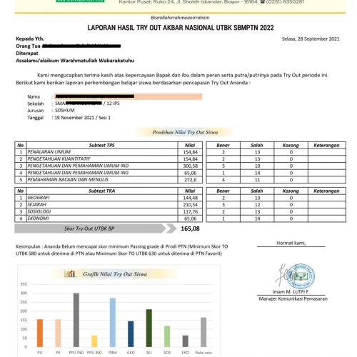 Laporan TO AKBAR UTBK SBMPTN 2022 HAL 1